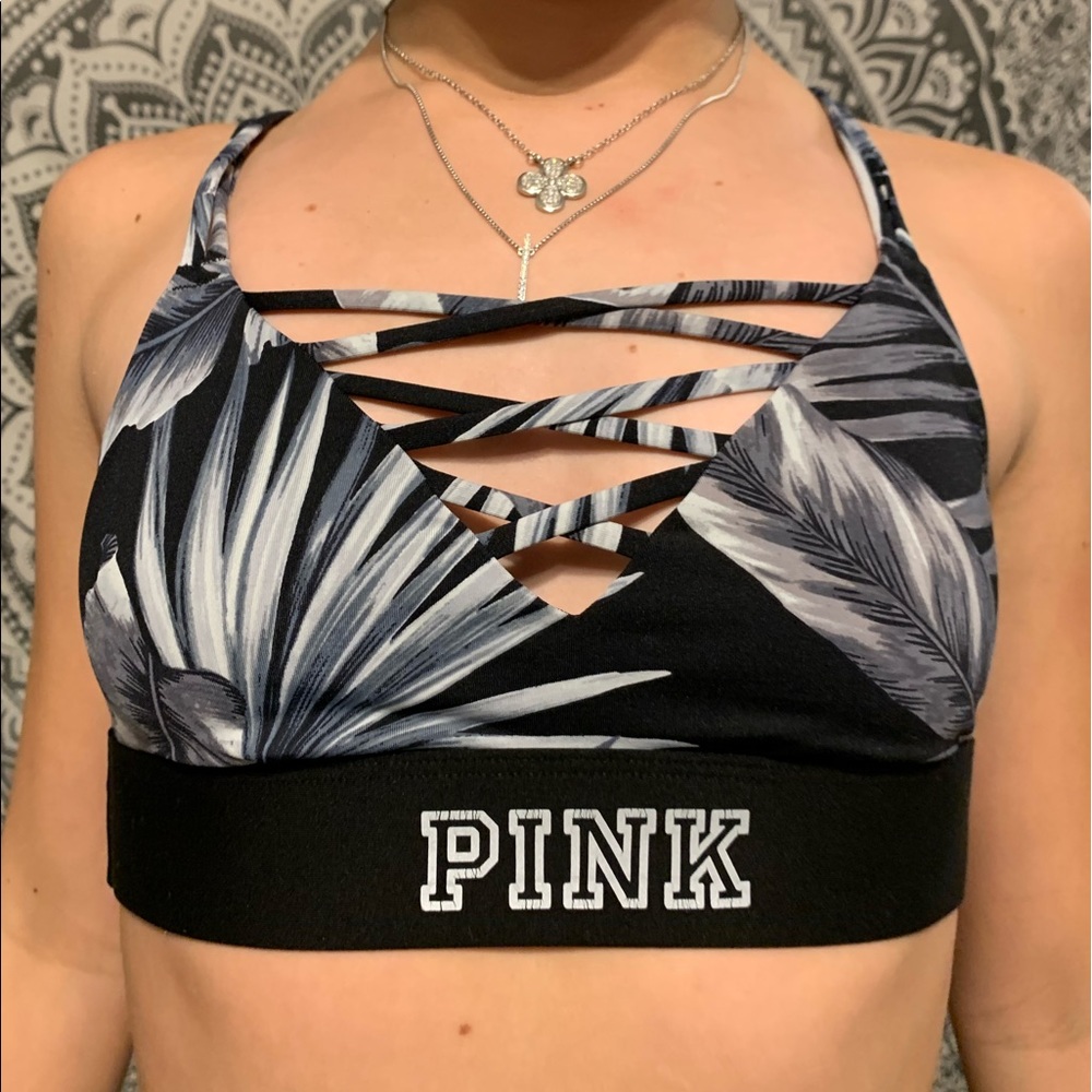 Pink sports bra
